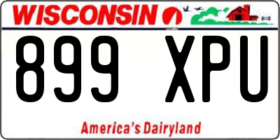 WI license plate 899XPU