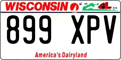 WI license plate 899XPV