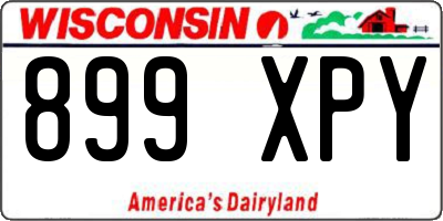 WI license plate 899XPY