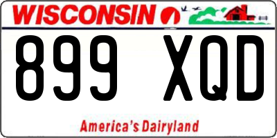WI license plate 899XQD