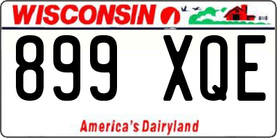WI license plate 899XQE
