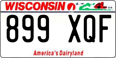 WI license plate 899XQF