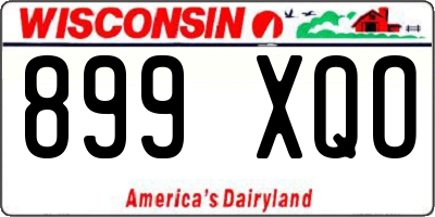 WI license plate 899XQO