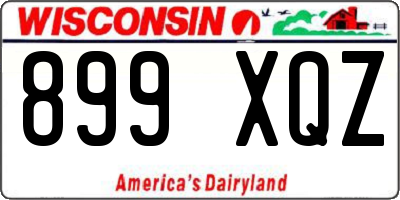 WI license plate 899XQZ