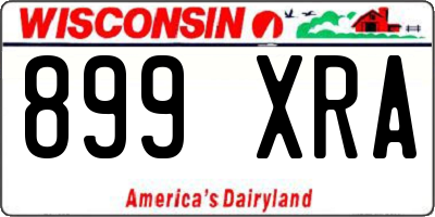 WI license plate 899XRA
