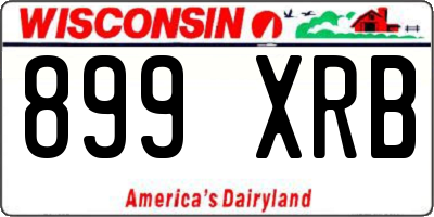 WI license plate 899XRB