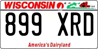 WI license plate 899XRD