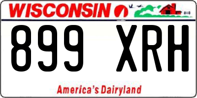 WI license plate 899XRH
