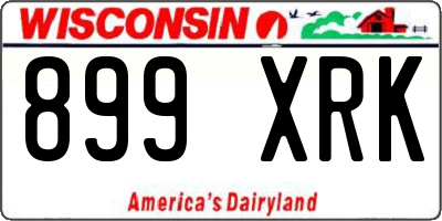 WI license plate 899XRK
