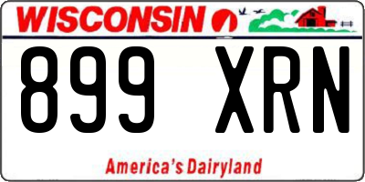 WI license plate 899XRN