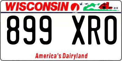 WI license plate 899XRO