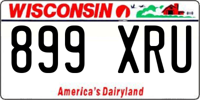 WI license plate 899XRU