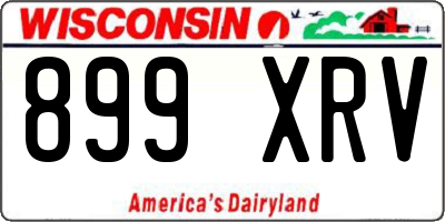 WI license plate 899XRV