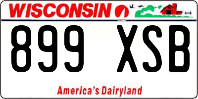 WI license plate 899XSB