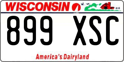 WI license plate 899XSC