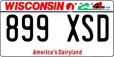 WI license plate 899XSD