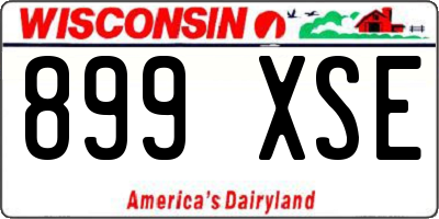 WI license plate 899XSE