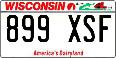 WI license plate 899XSF