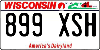 WI license plate 899XSH