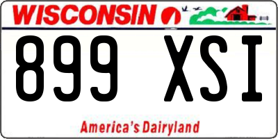 WI license plate 899XSI
