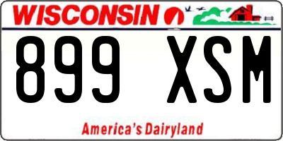 WI license plate 899XSM