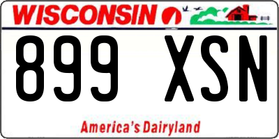 WI license plate 899XSN
