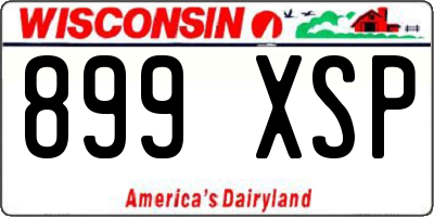 WI license plate 899XSP