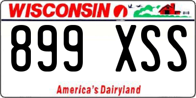 WI license plate 899XSS