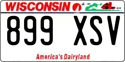 WI license plate 899XSV