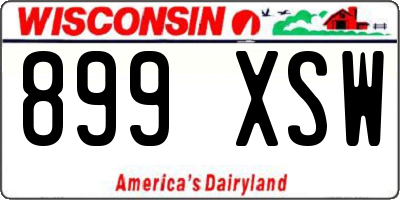 WI license plate 899XSW