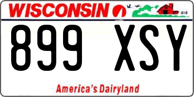 WI license plate 899XSY