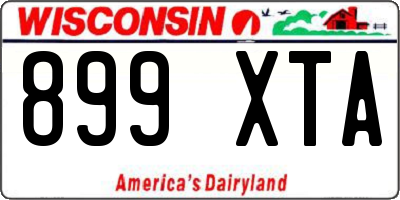 WI license plate 899XTA