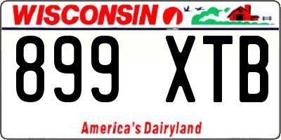 WI license plate 899XTB