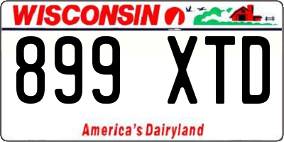 WI license plate 899XTD