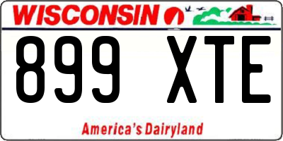 WI license plate 899XTE