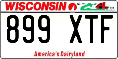 WI license plate 899XTF
