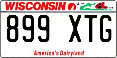 WI license plate 899XTG