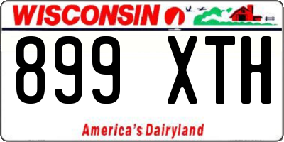 WI license plate 899XTH