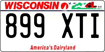 WI license plate 899XTI