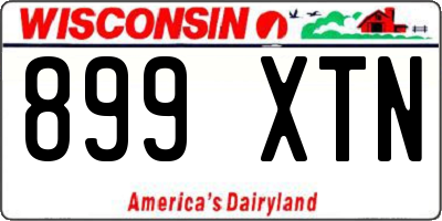 WI license plate 899XTN
