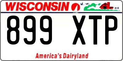 WI license plate 899XTP