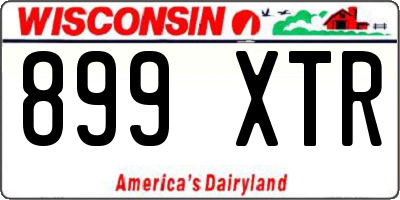 WI license plate 899XTR