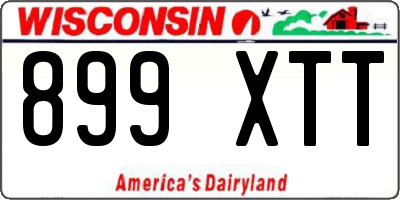 WI license plate 899XTT