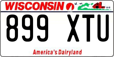 WI license plate 899XTU