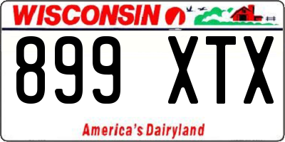 WI license plate 899XTX