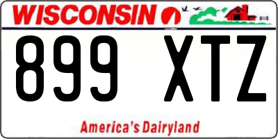 WI license plate 899XTZ