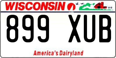 WI license plate 899XUB