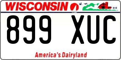 WI license plate 899XUC