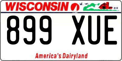 WI license plate 899XUE