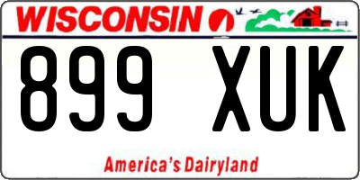 WI license plate 899XUK